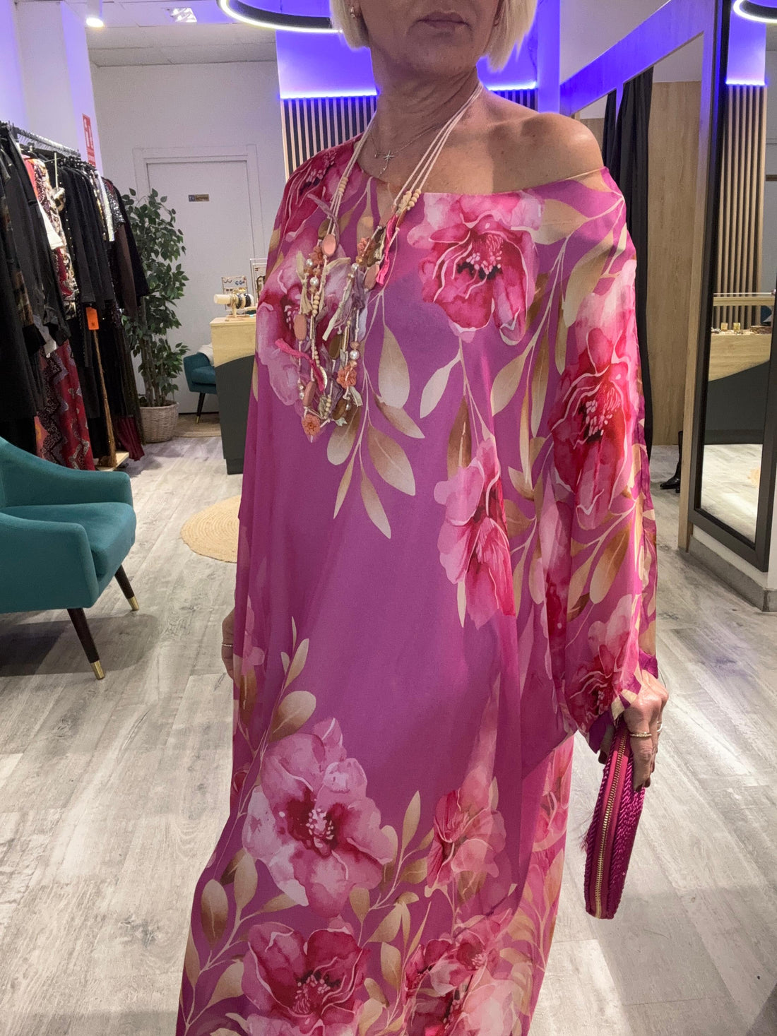 Vestido seda Vadella estampado seda floral