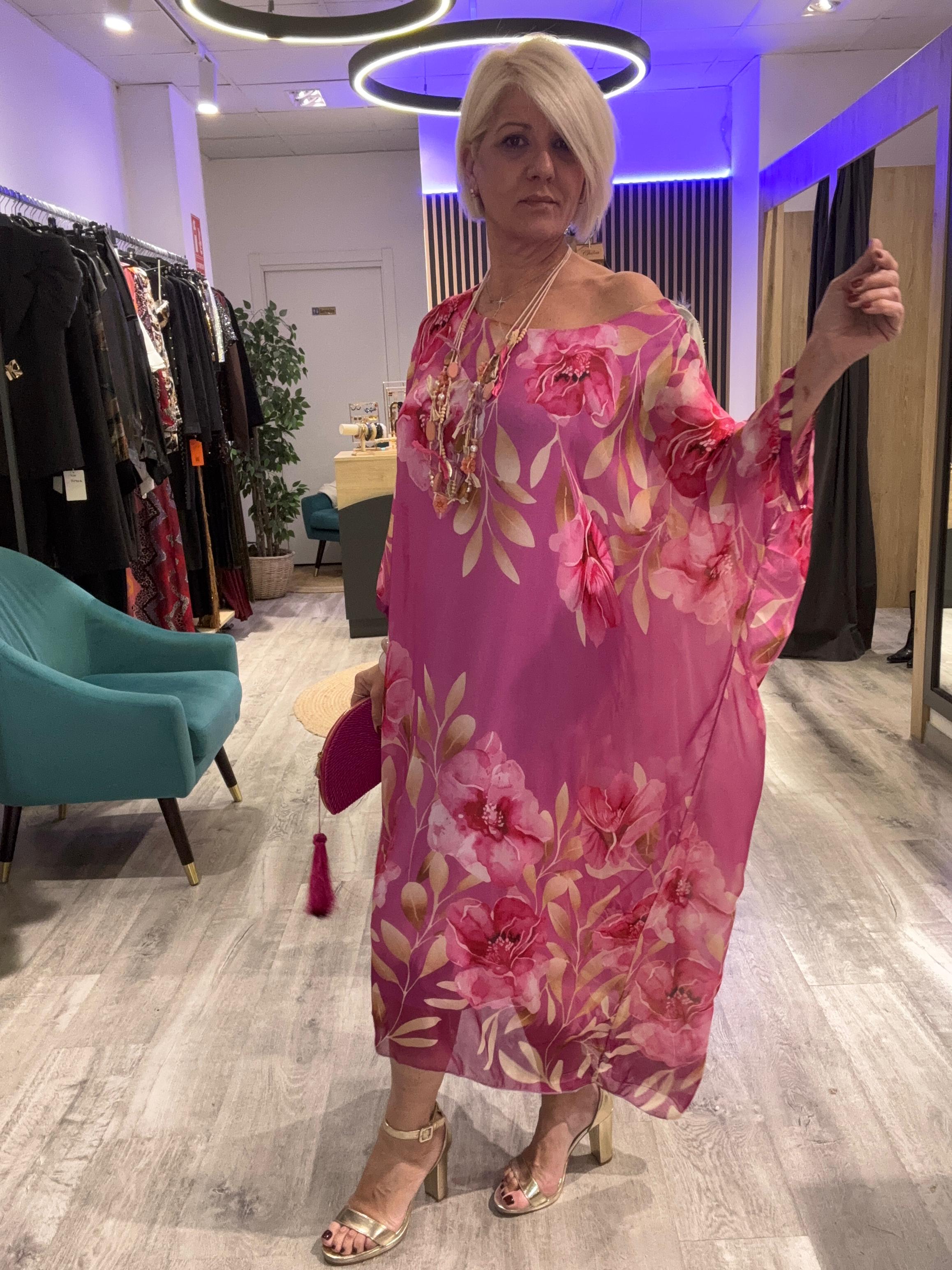 Vestido seda Vadella estampado seda floral