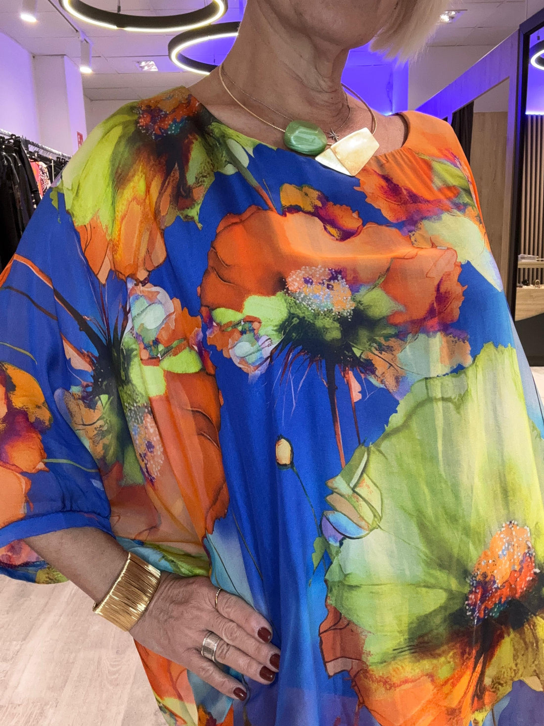 Conjunto falda y blusa  seda Paradaise