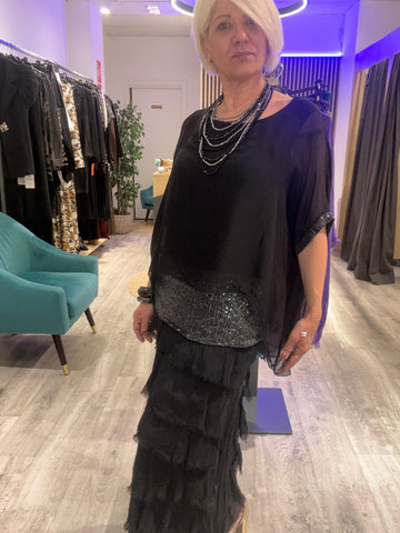 Conjunto seda Coral black