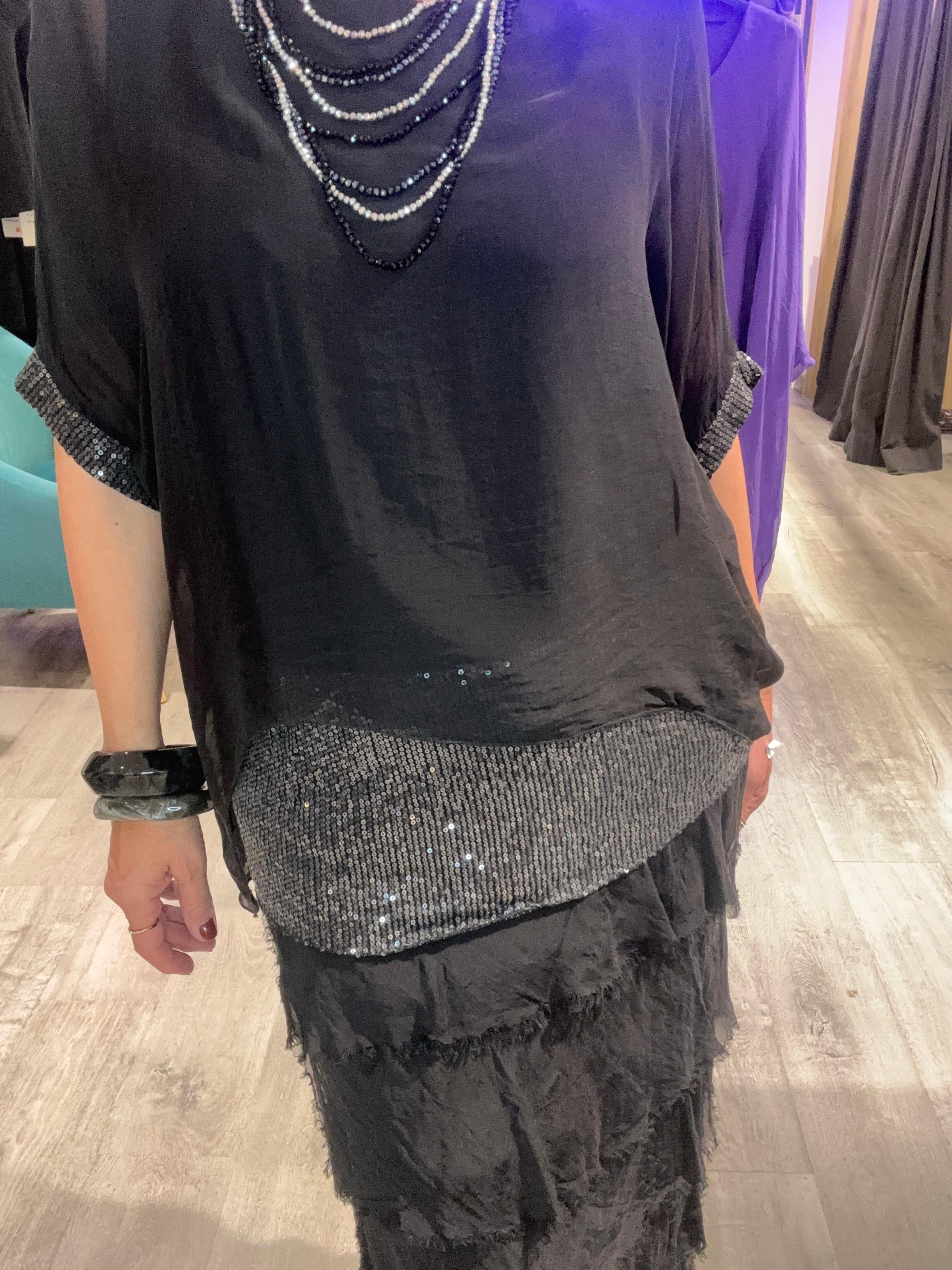 Conjunto seda Coral black