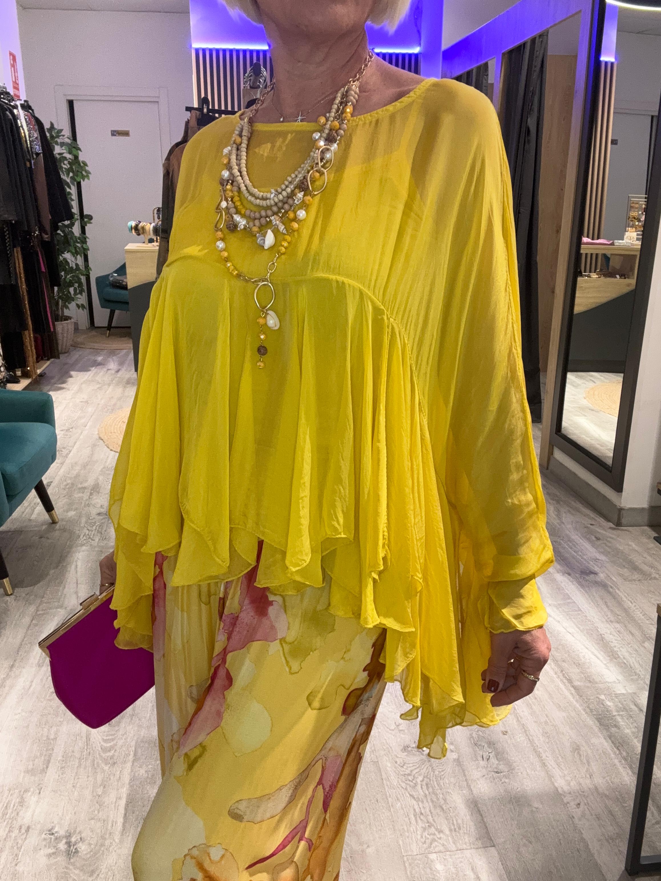Conjunto Ibiza blusa seda y pantalón