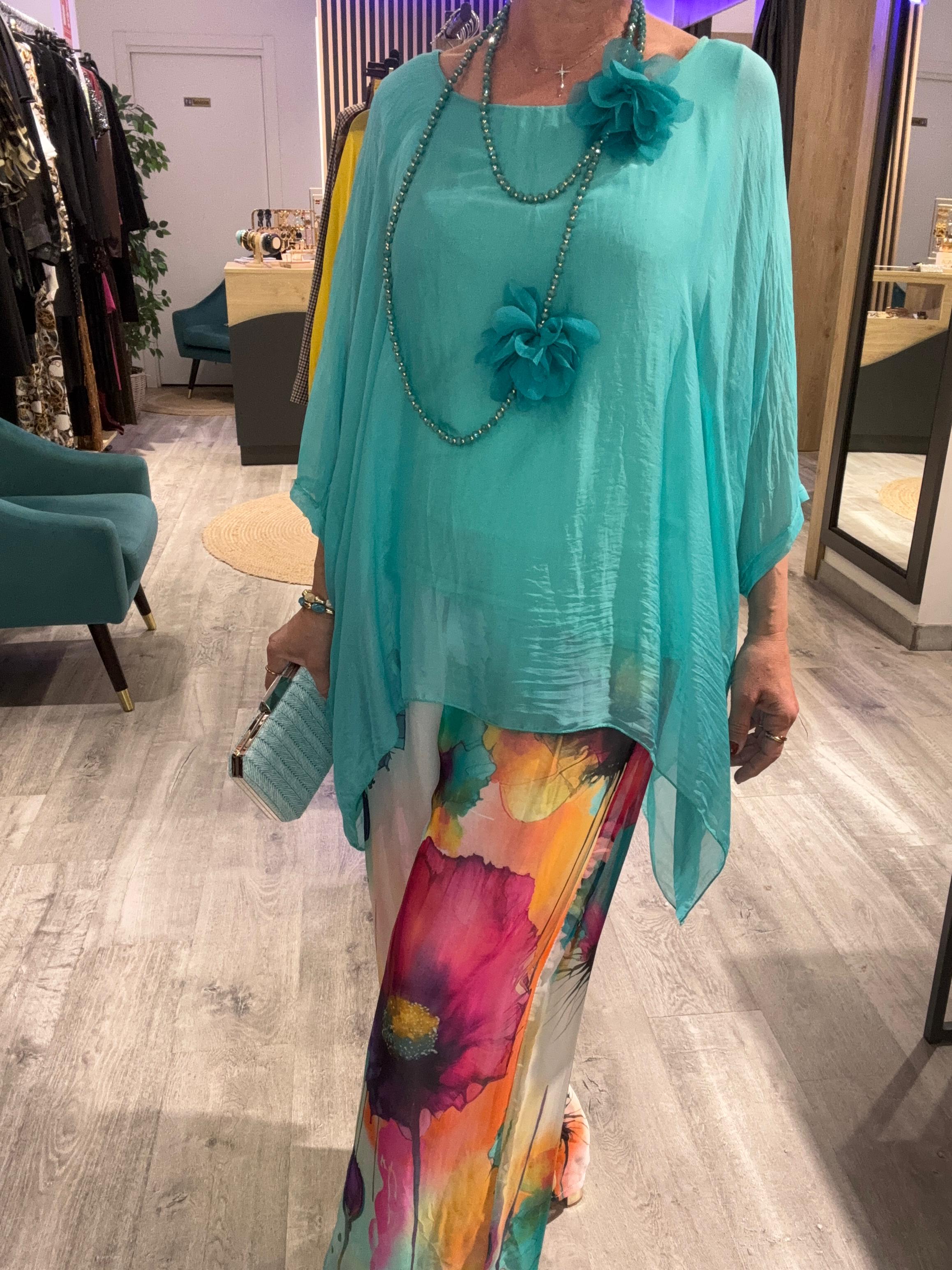 Conjunto seda Dalias