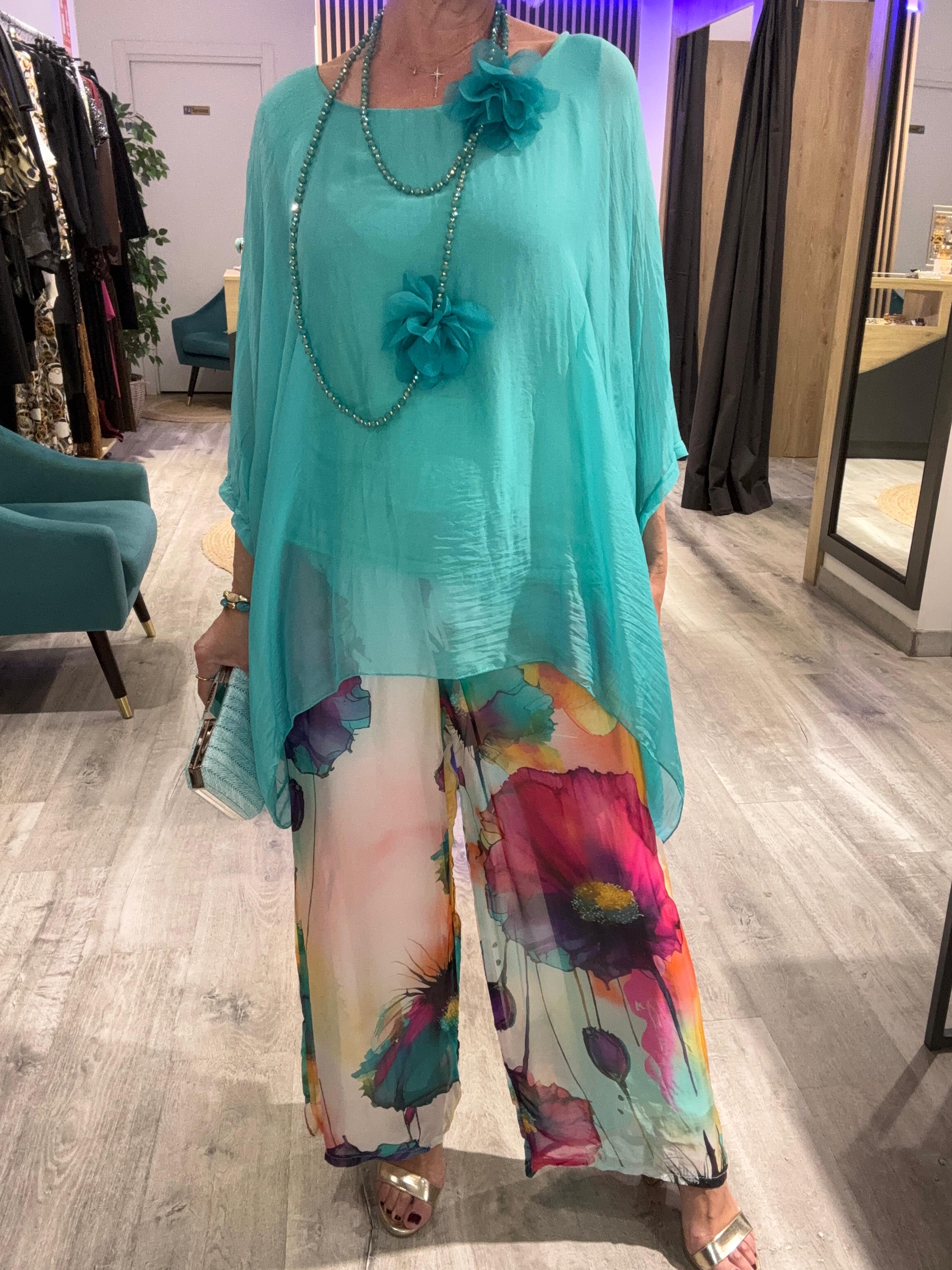 Conjunto seda Dalias