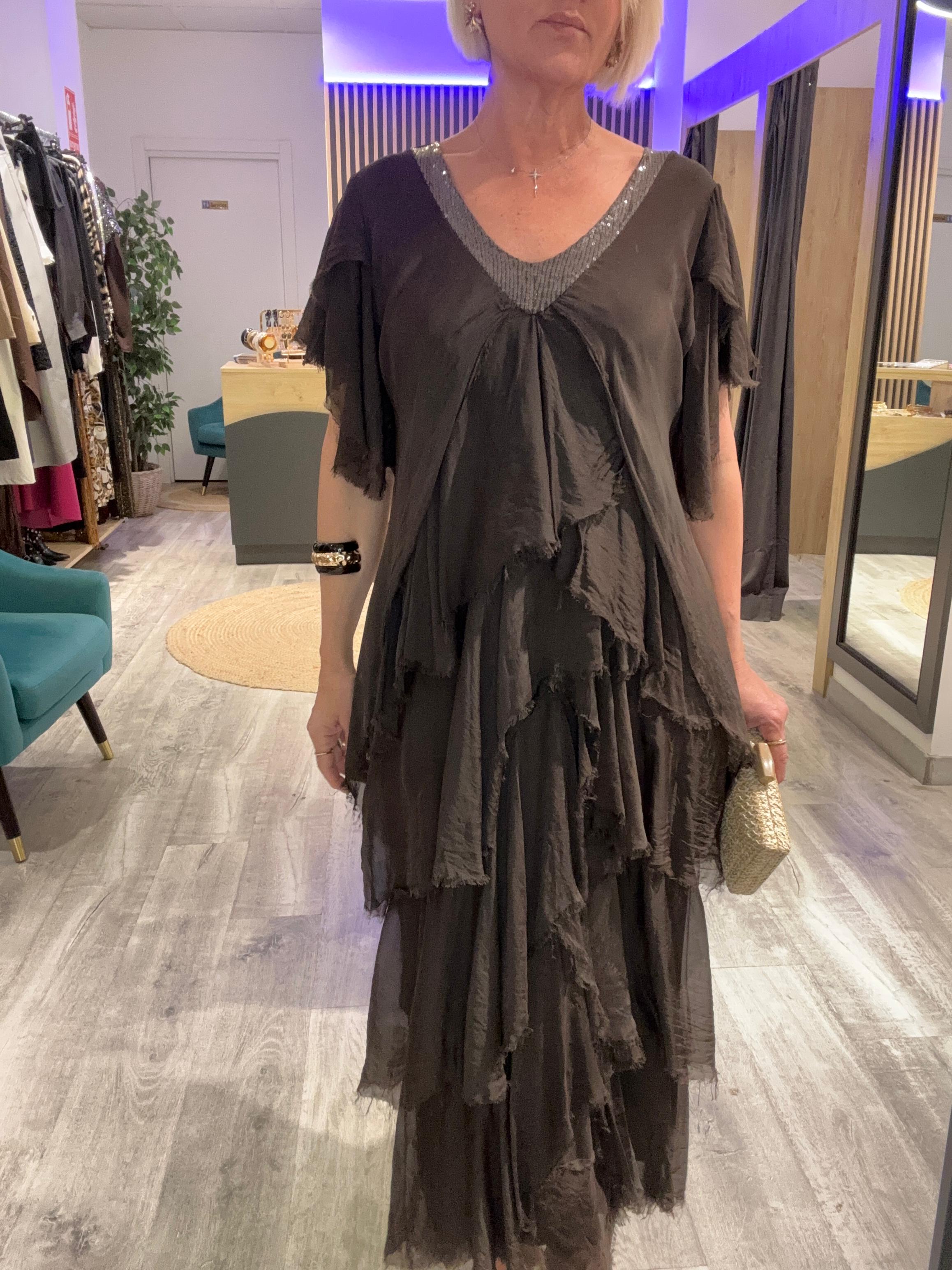 Vestido seda Esvedra