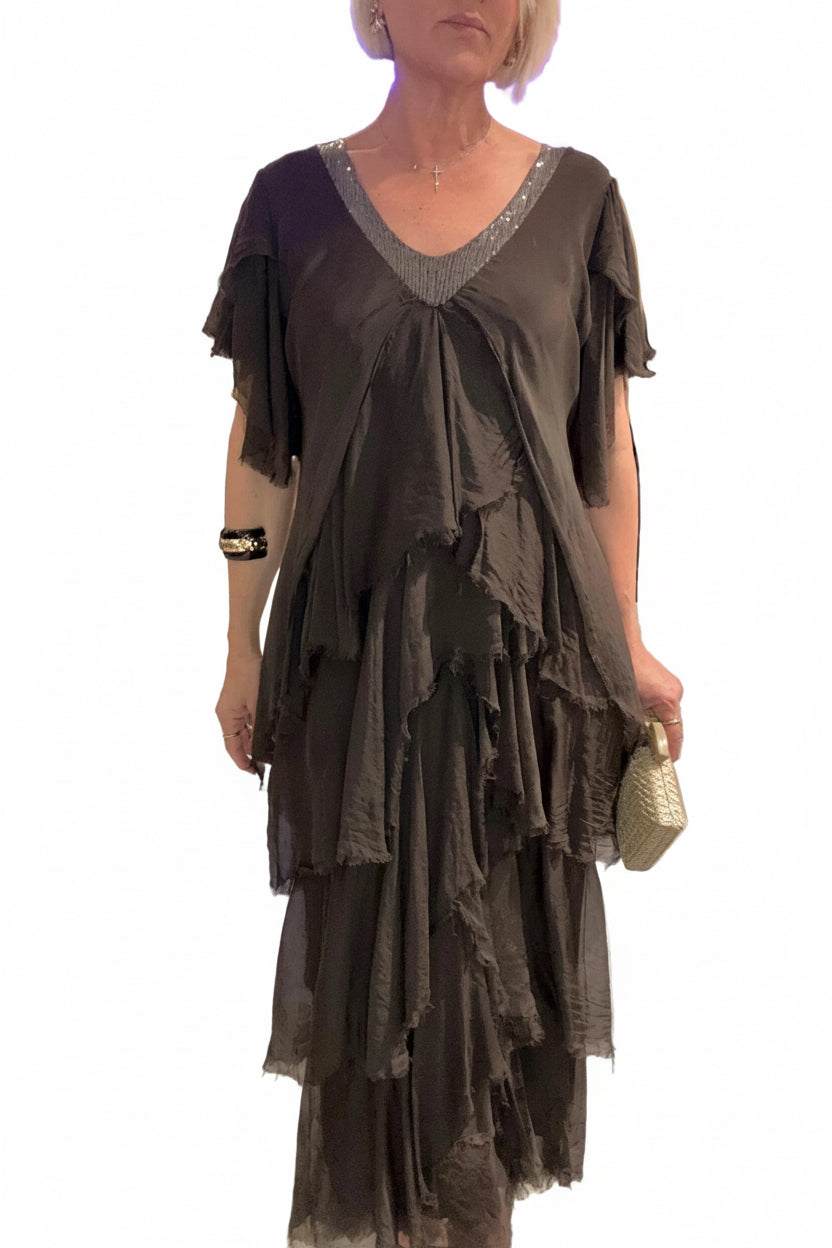 Vestido seda Esvedra