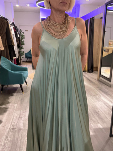Vestido Lencero seda verde