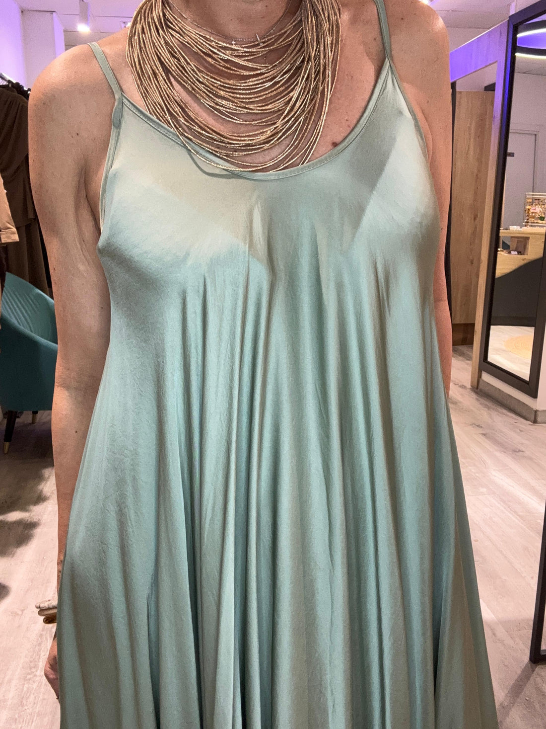 Vestido Lencero seda verde