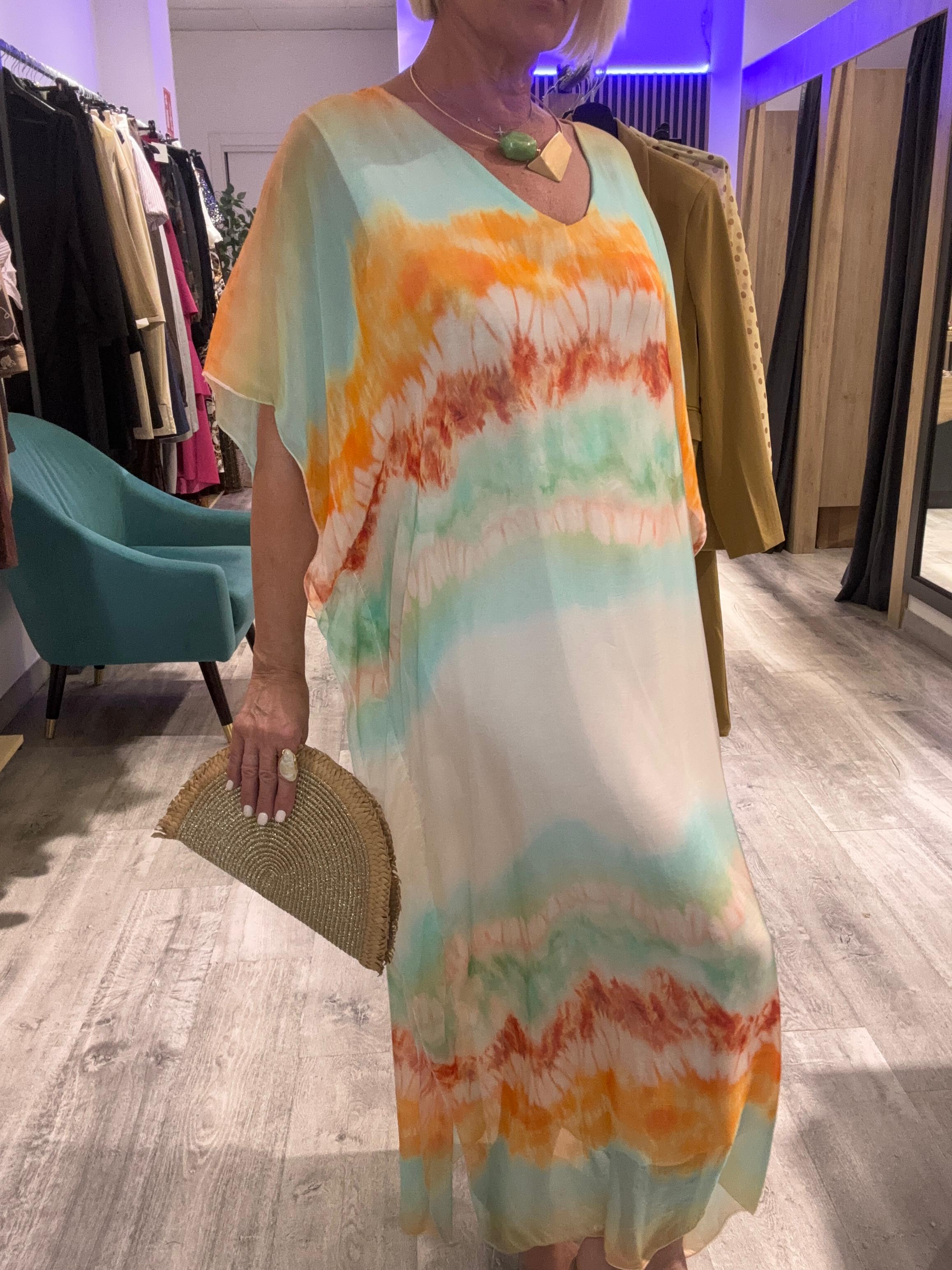 Vestido seda Retro