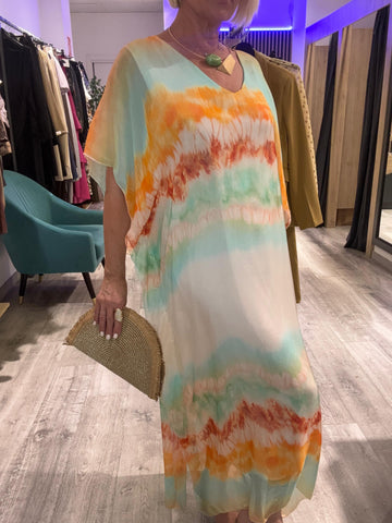 Vestido seda Retro