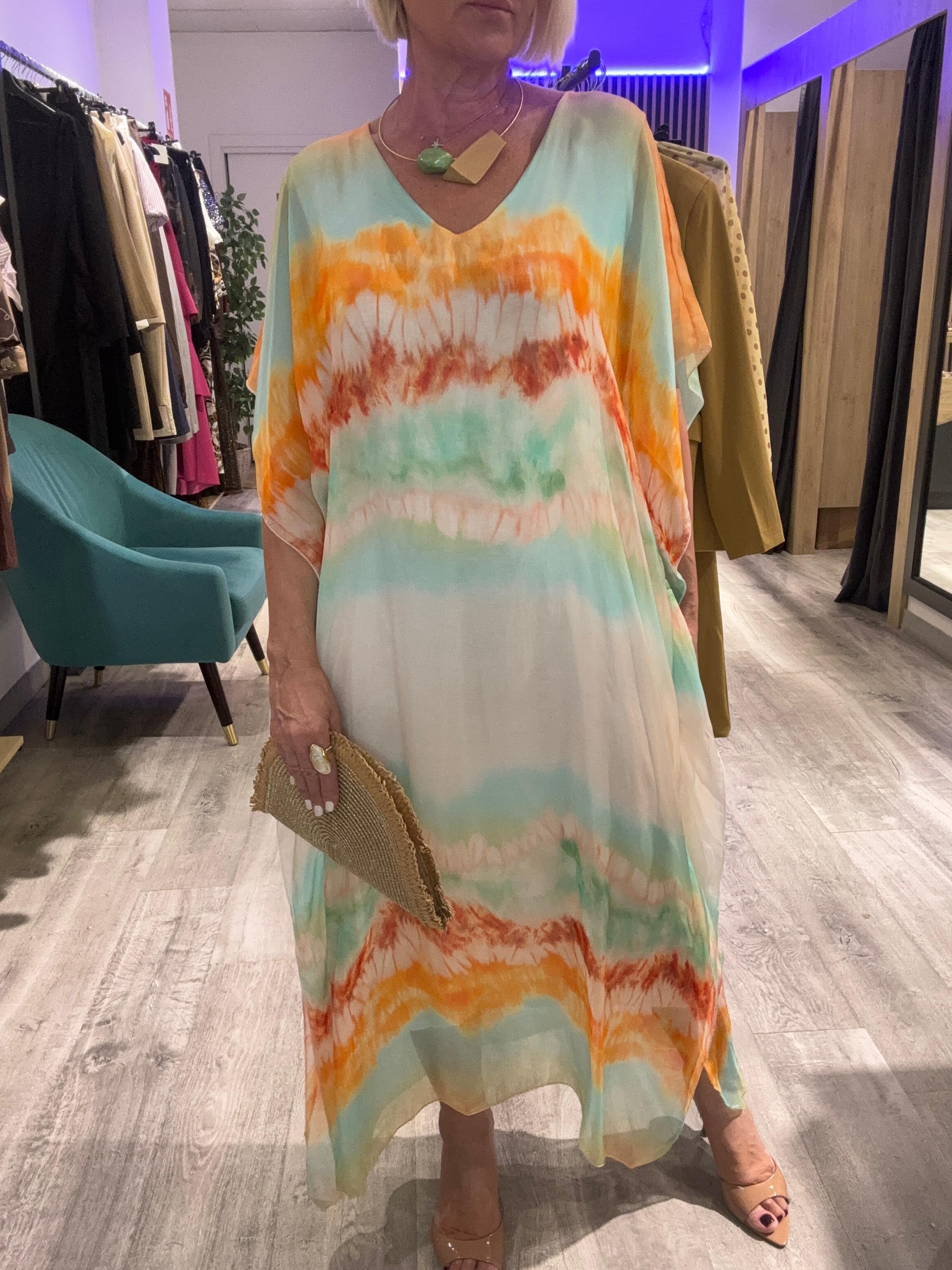 Vestido seda Retro