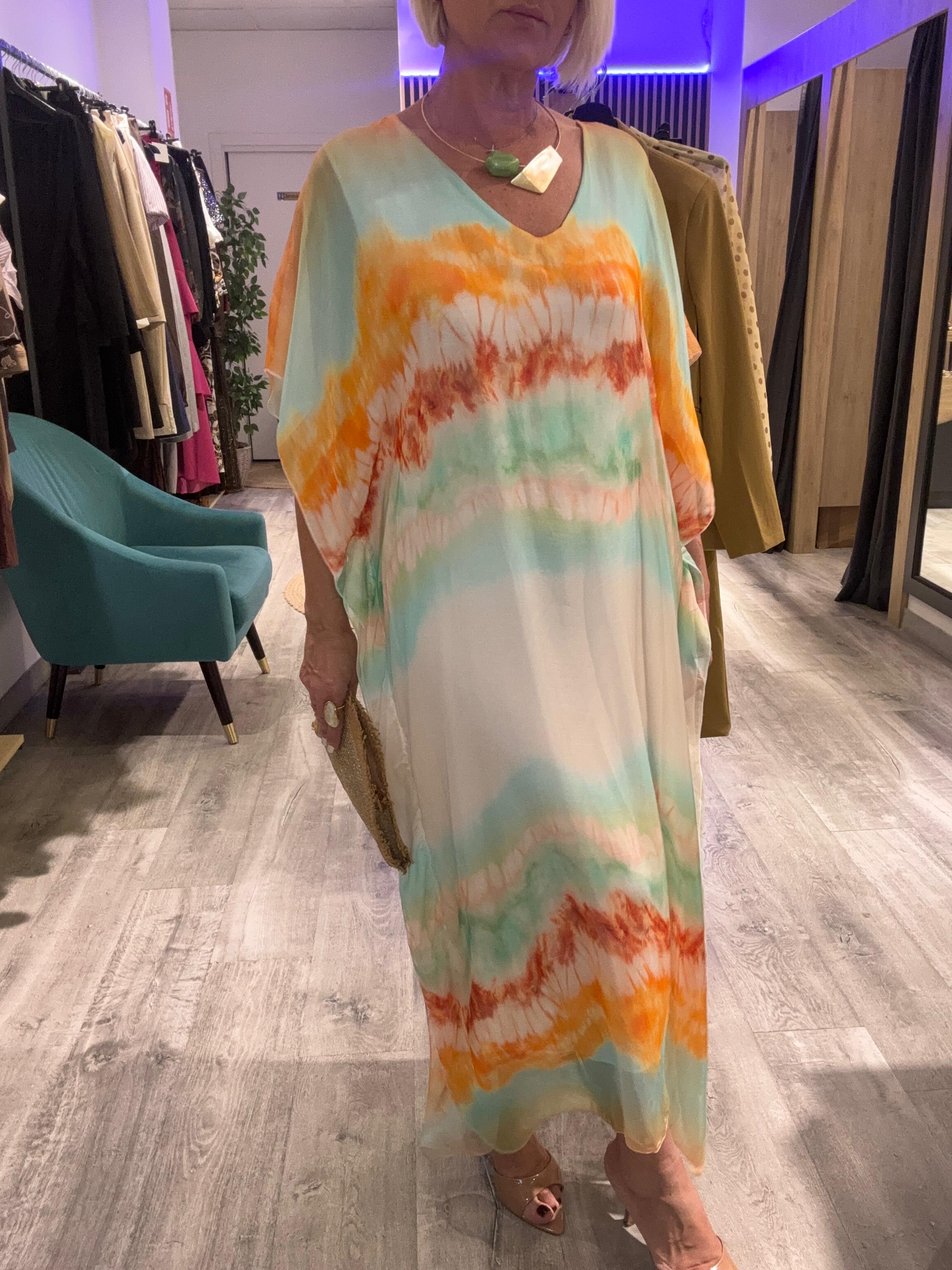 Vestido seda Retro
