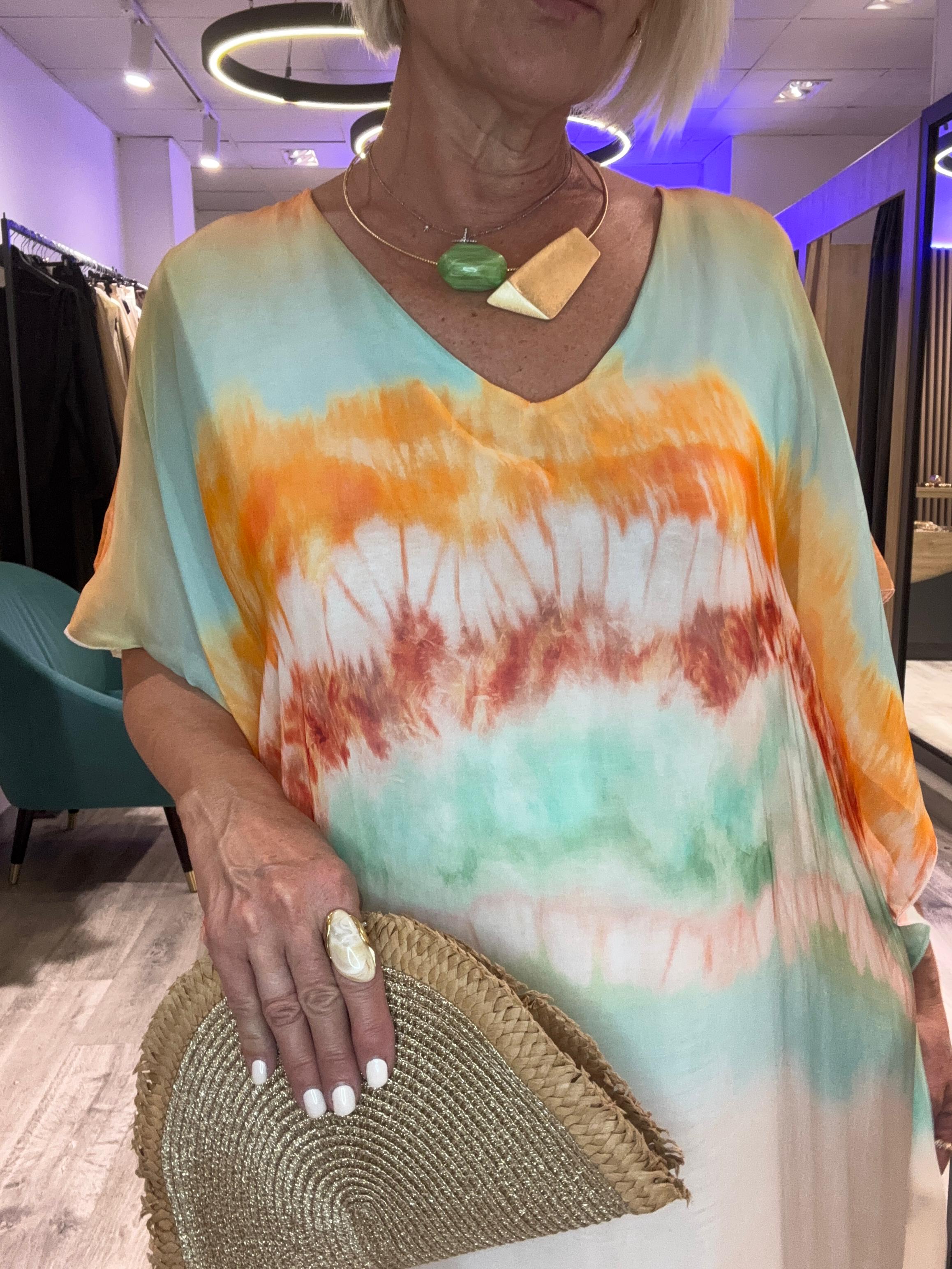 Vestido seda Retro